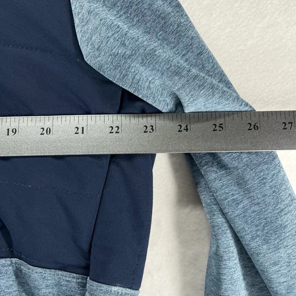 Lands' End Jacket Mens Size L 42-44 Puffer Fleece Lined Hoodie Full Zip Blue - Picture 9 of 11